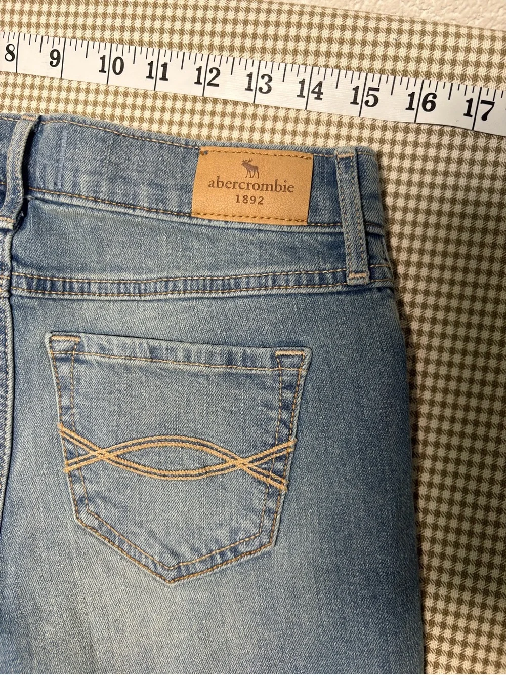abercrombie kids Light Blue Distressed Denim Shorts